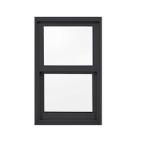 Fenêtres à Double suspension de Style américain, fenêtre en Aluminium noir de haut en bas
