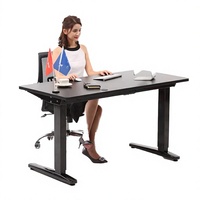 Bureau de travail électrique moderne à hauteur réglable, double moteur, ergonomique, pour ordinateur, mobilier de bureau assis-debout