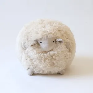 Natural Warm Genuine Sheepskin Animal Toy sheep Lovely Sheepskin dolls