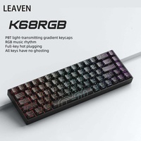 Clavier mécanique K68 à touches complètes, interchangeable à chaud, trois modes, filaire et sans fil, petit clavier portable, ordinateur portable externe pour le jeu