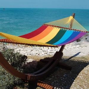 Patio extérieur hamac tissé à la main hamac en maille corde lit hamac à double balançoire pour cour de plage - Product Image 6