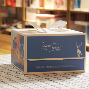 Boîte à biscuits personnalisée avec design gratuit, impression UV et vernissage, boîte à gâteau avec poignée, épaisseur 350 g/m² - Product Image 2