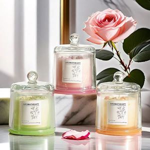 Northern Mu Crystal Bell Shaped Glass <b>Candle</b> Scented Aromatherapy Home Decor Fresh Air Essential Oil Gift Ornament - Product Image 1