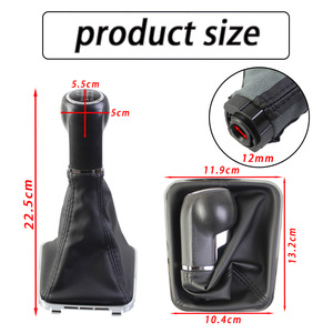 Opel Zafira B Gear <b>Shift</b> <b>Knob</b> Black Leather 5 6 Speed Ergonomic Design Integrated Dust Cover - Product Image 4