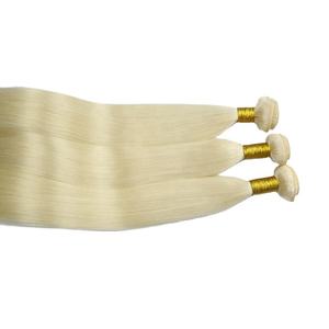2024 vente chaude trame de cheveux russes Double trame de Machine étirée 100% faisceaux de cheveux bruts humains européens couleur blonde - Product Image 4