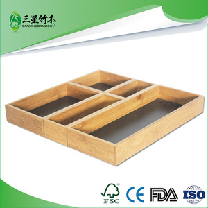 Bamboo detachable folding <b>storage</b> <b>box</b>, creative drawer organizer, <b>kitchen</b> cutlery <b>box</b>, wholesale available. - Product Image 5