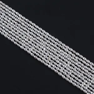 3mm Shell Of Rice Pearl Natural White Beads For Jewelry Making