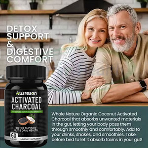 แคปซูลถ่านกัมมันต์ออสเรซอน OEM สำหรับดีท็อกซ์ ลดน้ำหนัก แบรนด์ส่วนตัว ทำความสะอาดตับ ลำไส้ ตับอ่อน  แคปซูลถ่านกัมมันต์วีแกน - Product Image 3