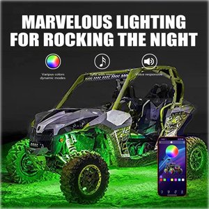 New RGB LED óng ánh nhôm khung gầm xe Rock ánh sáng 4 vỏ IP67 ATV/UTV off-road xe tải trang bị thêm/nâng cấp ứng dụng điều khiển từ xa - Product Image 4