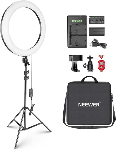 NEEWER RP20-B 20-inch LED Ring Light with Stand and Phone Holder for Youtube, TikTok