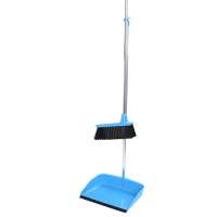 Balai à long manche en plastique PP avec pelle à poussière et poils angulaires, léger et durable, pour le nettoyage des sols de salle de bain, usage domestique et industriel