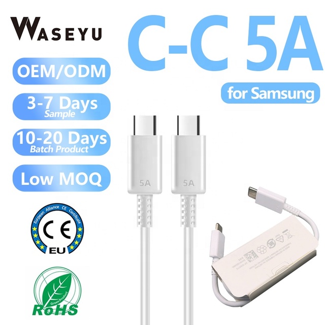 For Samsung S22 S21 Original Cable High Quality 45W PD USB-C 5A Fast Charging Cable Type C to Type C Quick Charging Data Cable