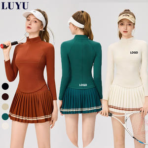 Novidade em Roupas de Tênis de Luxo, Conjuntos de Top e Saia com Cores Contrastantes, Saia Esportiva <span class=keywords><strong>2</strong></span> em 1 para Academia e Padel - Product Image 1