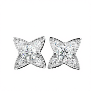 Pendientes de plata S925 de moda clásica para mujer, elegantes y lujosos, de alta calidad, con moissanita - Product Image 4