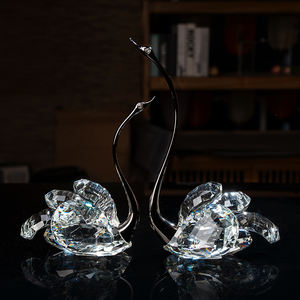 Персонализированные романтические подарки ко дню Святого Валентина, новые металлические украшения из хрусталя K9, лебеди, украшения для пары, другие хрустальные изделия - Product Image 3