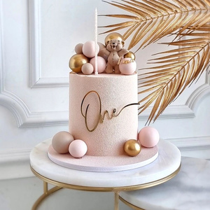 Decorazioni per Torta in Acrilico 'Happy Birthday' per Bambini e Bambine, Topper Dorato per Primo Compleanno, Decorazione per Torte di Festa di Compleanno - Product Image 5