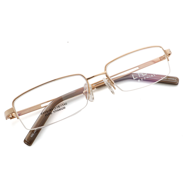 High Quality Stock Titanium Glasses Frame Pure Optical Prescription Half Eyeglass Frames