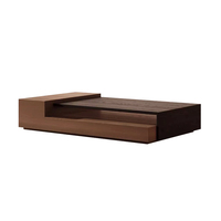 Table à thé en bois massif moderne du milieu du siècle Accueil Salon Table basse rectangulaire design LD008