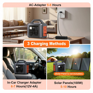 Station de batterie <span class=keywords><strong>rechargeable</strong></span> LiFePO4 600W 512Wh, générateur solaire à onde sinusoïdale pure, alimentation de secours pour le <span class=keywords><strong>camping</strong></span> en plein air - Product Image 4