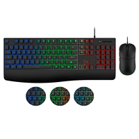 Prix d'usine Clavier et souris de jeu filaire Combo rétro-éclairé par LED avec interface USB