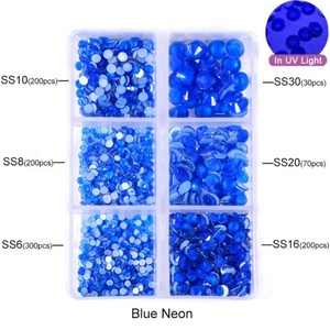 High Quality Neon Colors Flat Back Glass Rhinestones Non Hotfix Rhinestones Nail Crystal in Stock - Product Image 4