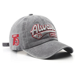Gorra de béisbol estilo coreano retro LANYU con visera ajustable, bordado tridimensional de letras lavadas, ideal para golf. - Product Image 2