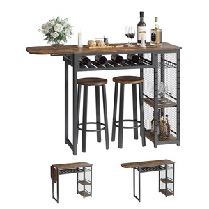 <b>Bar</b> counter <b>table</b> against the wall, multifunctional beer and liquor storage rack, simple semi-circular double-layer home dining - Product Image 5