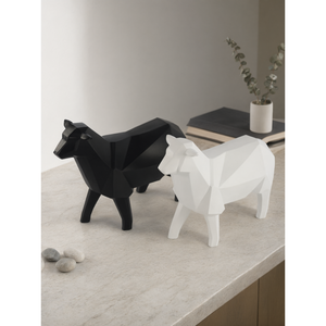 Statue en résine de mouton blanc polygonal Etechan, sculpture animale géométrique moderne, décoration intérieure - Product Image 3