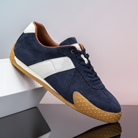 Nouvelles Chaussures Décontractées en Cuir Bleues pour Hommes 2026 – Baskets à Lacets Printemps-Été-Automne à Prix Abordable