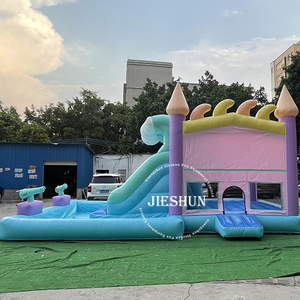Ngoài Trời Mùa Hè Waves Theme Inflatable Bouncer Combo Pastel Màu <span class=keywords><strong>Bouncy</strong></span> <span class=keywords><strong>Castle</strong></span> Với Hồ Bơi Và Trượt Nước Cho Thuê - Product Image 2
