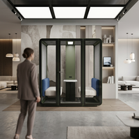 UNIBOOTH Studio Pod en aluminium robuste, insonorisation 33 dB (norme ISO 23351), résistance au feu 30-45 min, installation rapide, pour bureau à domicile et espace de travail, commande en gros