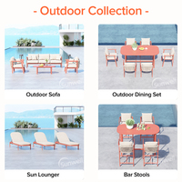 Ensemble de mobilier de jardin confortable pour l'extérieur, chaises en aluminium tressées en corde, table empilable, durable pour les projets d'hôtels et de balcons
