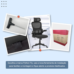 Chaise de bureau ergonomique pivotante à 360° en maille, design moderne, confortable et durable, idéale pour les adultes, les réunions et les conférences – Meilleure vente au Brésil - Product Image 6
