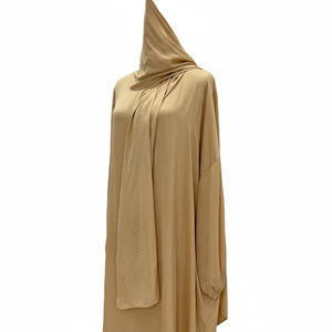 Vêtements d'extérieur élégants pour femmes, Abaya musulmane islamique, style papillon en viscose soyeuse, bloc de couleur, Abaya turque élégante - Product Image 1
