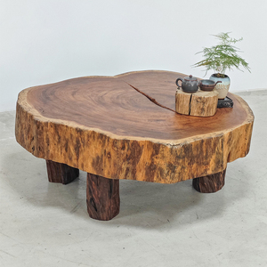Tavolino da caffè Vintage in legno massello, - Product Image 1