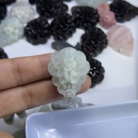 Venta al por Mayor de Mini Esculturas de Flores Ruyi de Cristal Natural, Figuritas Florales de Piedras Preciosas, Decoración de Rejilla de Cristal, Feng Shui, Manualidades de Lujo