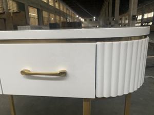 Juego de manicura y pedicura de MDF, mesas de lujo de estilo moderno blanco para salón de manicura - Product Image 3