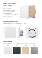 Interrupteur WiFi Tuya Smart 30A Haute Puissance pour Chauffe-Eau Chaudière Climatisation Fonctionne avec Alexa Google Home