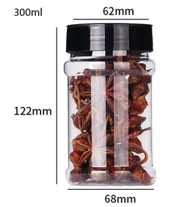 clear Pet Plastic square Spice Jars 500ml 300ml Seasoning <strong>Blend</strong> <strong>Bottle</strong> with Seal Liner slip Inside Plastic Spice Condiment Jars - Product Image 6