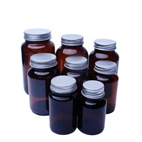 Botol kaca Soda cetak biru 100ml 150ml kualitas tinggi terlaris untuk Tablet/kapsul/suplemen dengan tutup logam