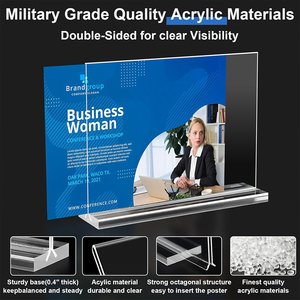 8.5x11 hai mặt t hình dạng Flyer chủ rõ ràng Acrylic dấu hiệu đứng hiện đại xách tay PMMA nhựa hình ảnh giấy khung hiển thị - Product Image 4