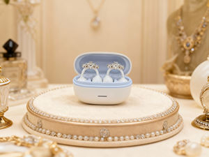 Écouteurs musicaux Silnek D04 avec boucles d'oreilles en diamant amovibles, ajustement confortable, écouteurs sans fil <span class=keywords><strong>Bluetooth</strong></span> pour femmes - Product Image 2