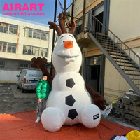 Mascotte gonflable de bonhomme de neige de décoration d'activité de taille sur mesure, ballon gonflable de poupée de bonhomme de neige de dessin animé