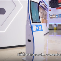 Vendeur chaud 23.6 pouces courbé au sol self-service écran tactile paiement kiosque QR Scanner imprimante thermique facile SDK