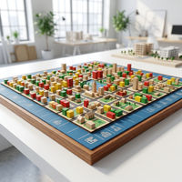 Jeu de société personnalisé sur le développement urbain, jeu de stratégie éducatif sur l'architecture, personnalisable, en papier imprimé à impact carbone et en bois