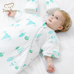 100% coton biologique bébé sac de couchage durable à manches longues sac de couchage personnalisé mousseline naturelle <span class=keywords><strong>fermeture</strong></span> éclair Newbron bébé sac de couchage - Product Image 4