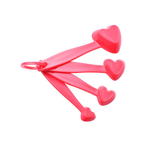 Measuring Spoon Set 4 Piece Red Heart Shape Baking Kitchen Tool Convenient - Product Image 3