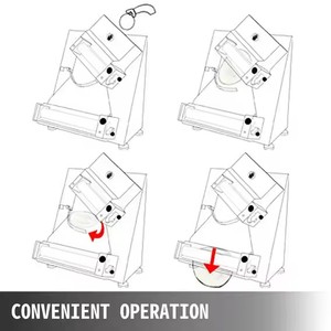 Presse-pâte à pizza automatique de <span class=keywords><strong>15</strong></span> pouces Rouleau de pâte à pizza en acier inoxydable prêt à l'emploi - Product Image 5