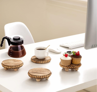 Plateaux de rangement en bois naturel les mieux notés pour la décoration du salon - Présentoir décoratif à un seul niveau pour plantes et bougies