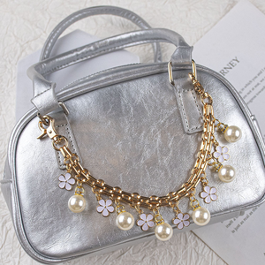 Hoa Ngọc Trai Phong Cách Của Phụ Nữ Túi Xách Với Mở Rộng Chuỗi Trường Hợp Túi Di Động Mặt Dây Chuyền Đồ Trang Sức - Product Image 2